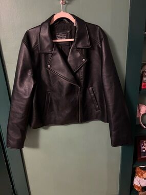 Levi's Black Leather Asymmetrical Zip Moto Jacket